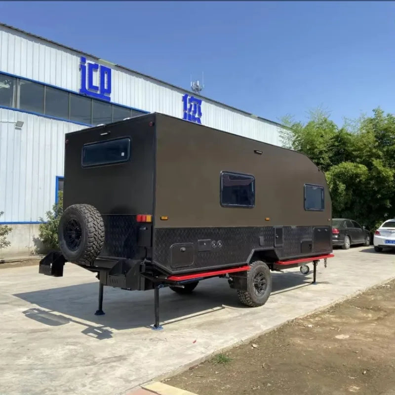 Black Hard Top RV Caravan Fiberglass Trailer