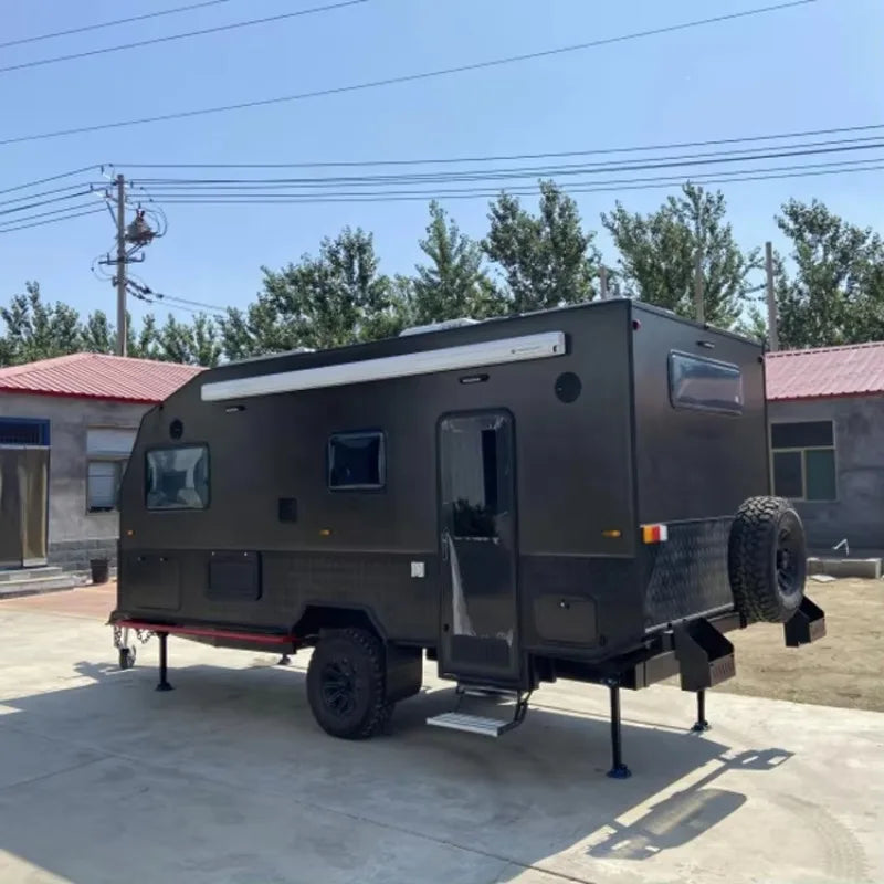 Black Hard Top RV Caravan Fiberglass Trailer