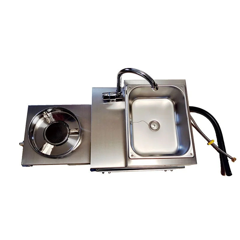 RV Single Burner Gas Stove with Tempered Glass Lid Stainless Steel