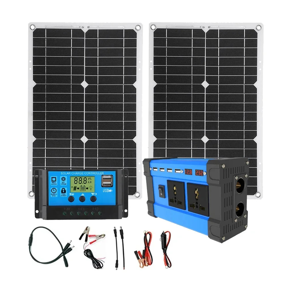 6000W Solar Power Complete Kit 12V To 220V Inverter