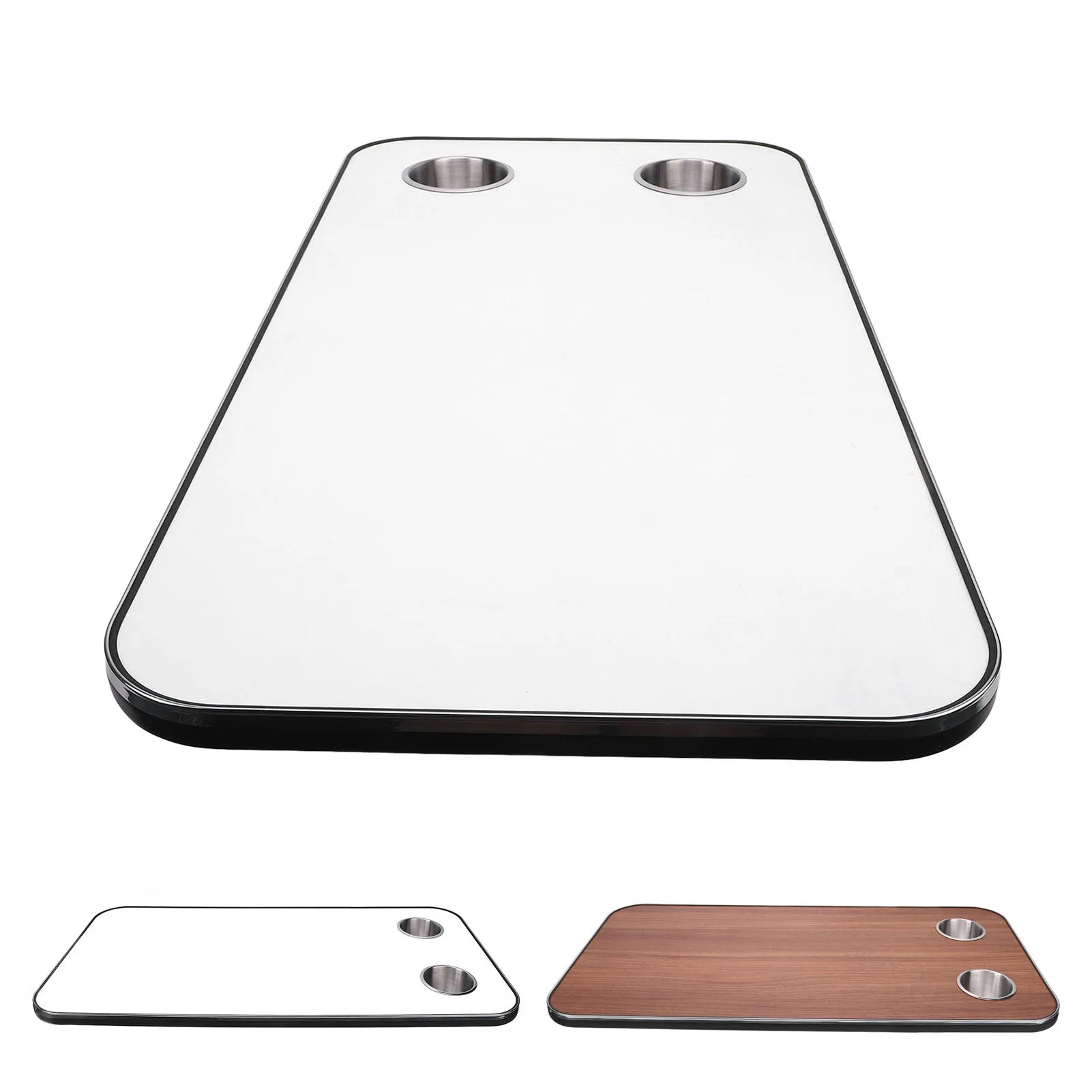 RV Table Top  Wood with 2 Stainless Steel Cup Holders