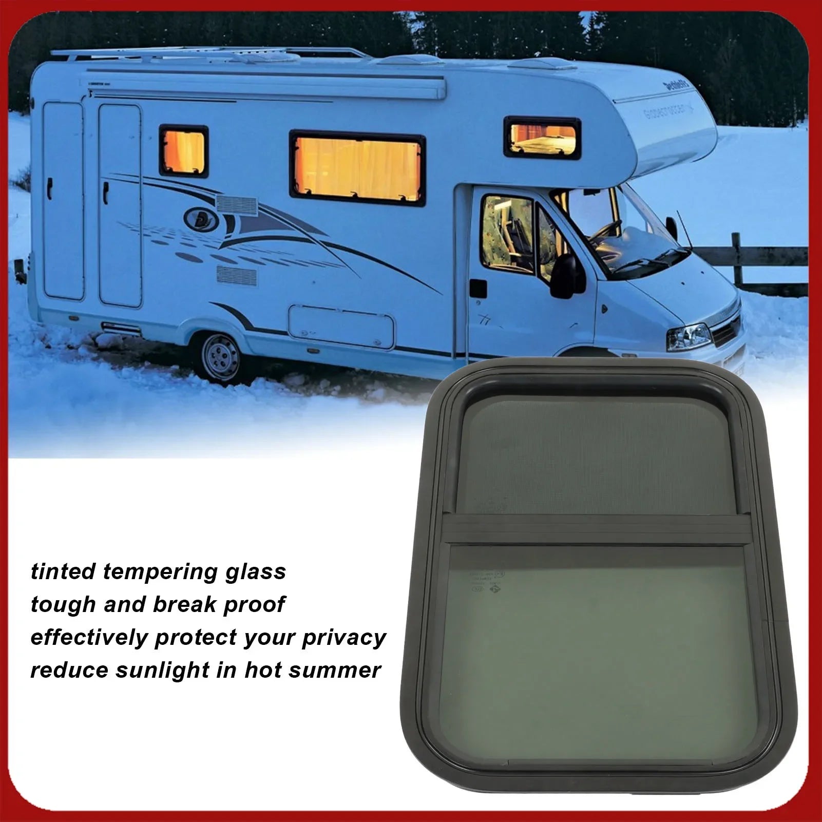 RV Rounded Sliding  Break Proof Vertical Horizontal Installation Privacy Screen