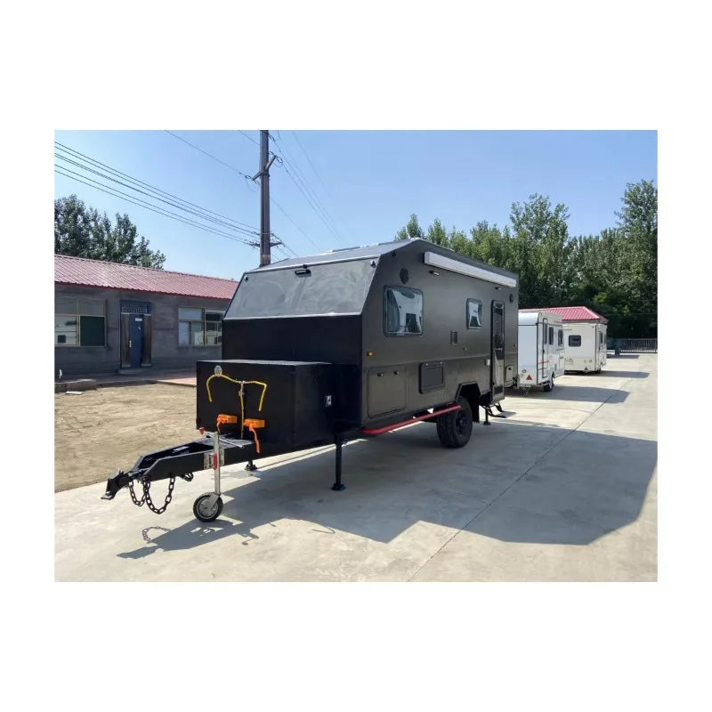 Black Hard Top RV Caravan Fiberglass Trailer